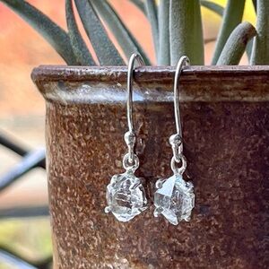Genuine Natural Herkimer Diamond Sterling Silver Earrings